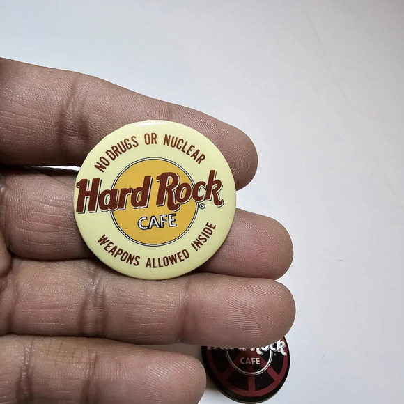Lot Of 3 Vintage Hard Rock Cafe Collectible Metal Button Pins see pictures for r - Picture 2 of 4